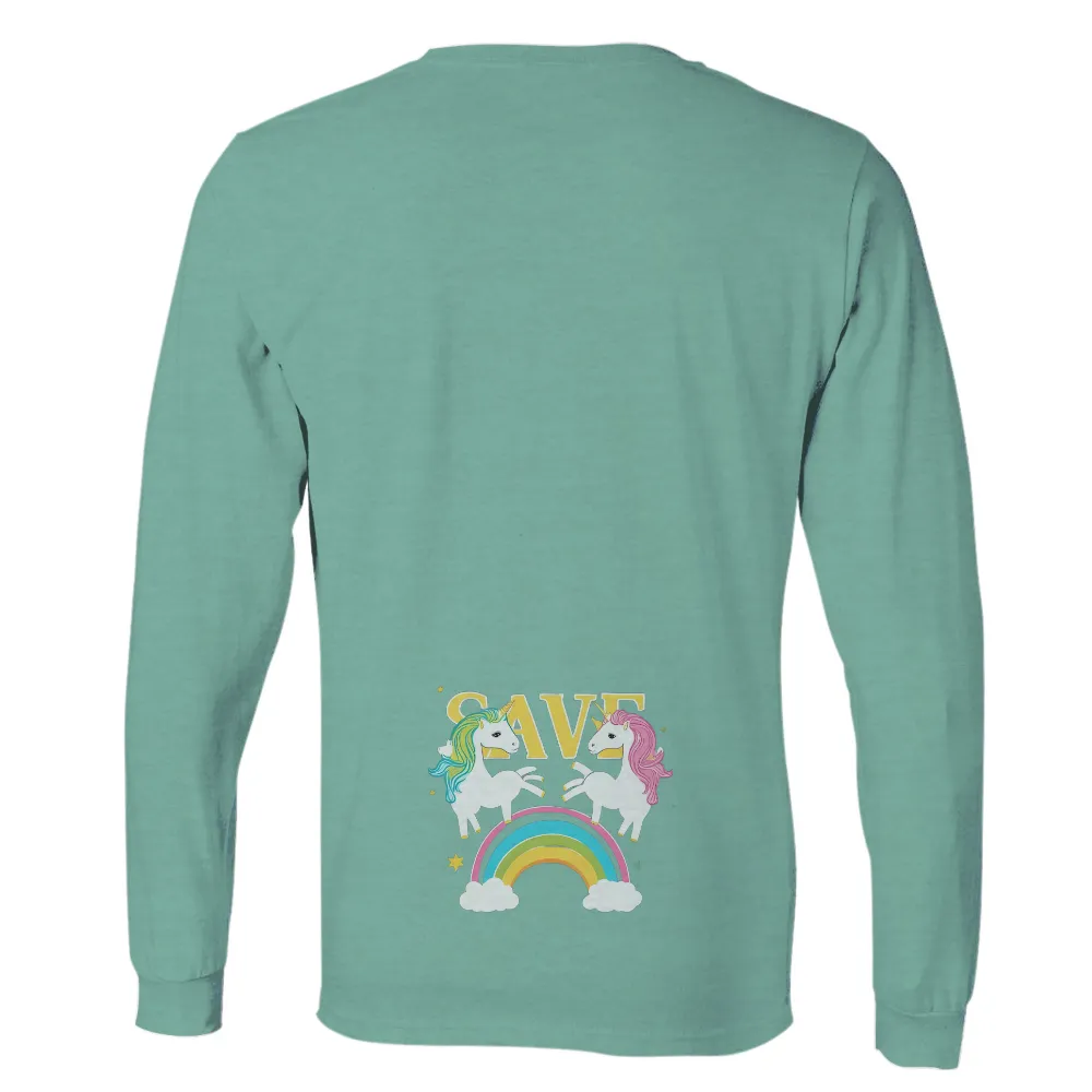 Customized Tee Shirts: Save the Magic with Unicorns and Rainbows|rainbow brain merch