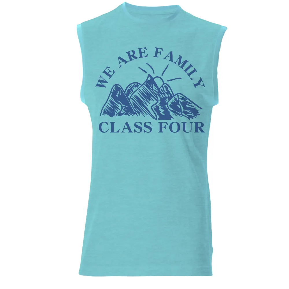 T-Shirt Printing: We Are Family - Class Four Mountains Design|fathers day shirts for family