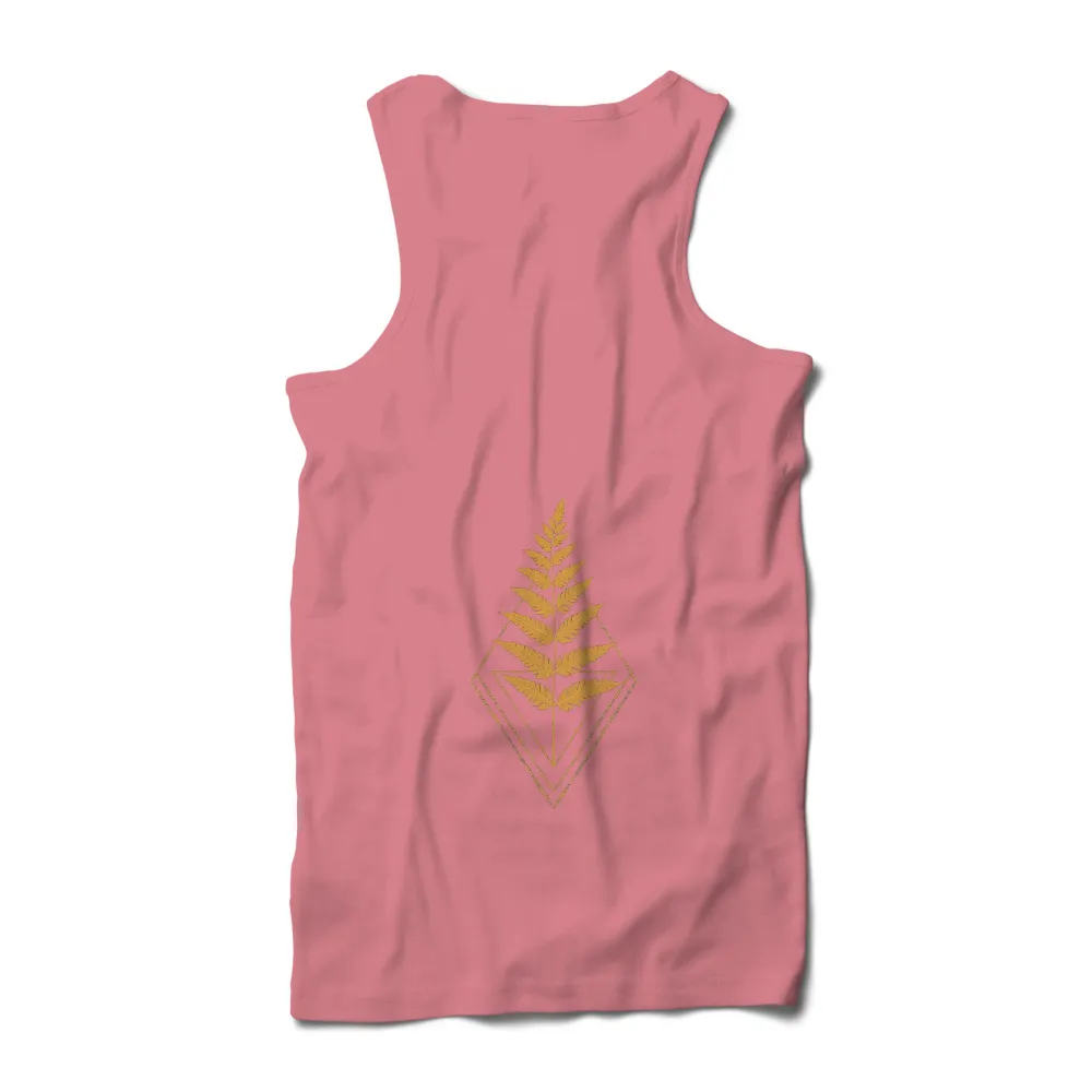 Golden Fern Tee Shirt Printing | Elegant Nature and Geometry Design| elegant design