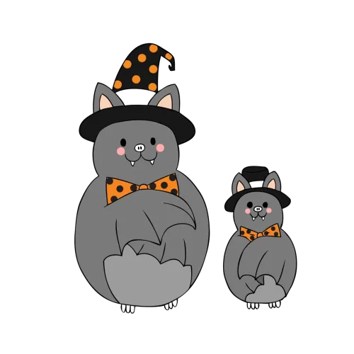 Graphic Tees: Adorable Bat Duo in Halloween Costumes