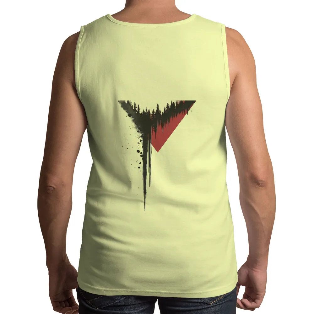 T-Shirts Custom: Red Triangle Strength & Determination| jagged lines