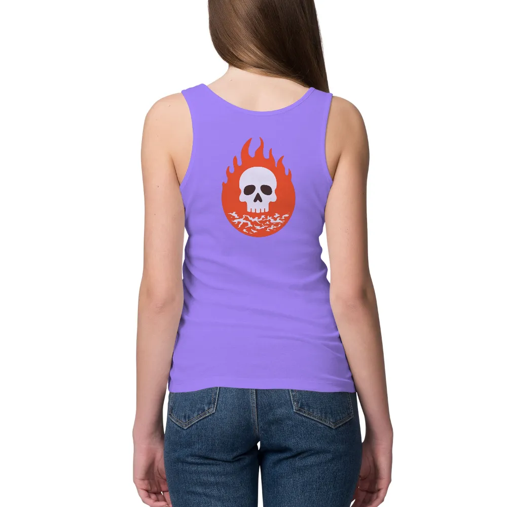 Graphic Design: Fire and Death - Skull and Flames|skull shirt animal crossing