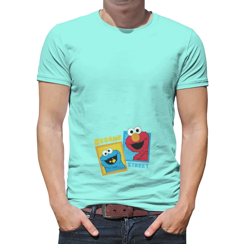 Custom T-Shirt Printing: Sesame Street Friends - Elmo and Cookie Monster|future nostalgia tee