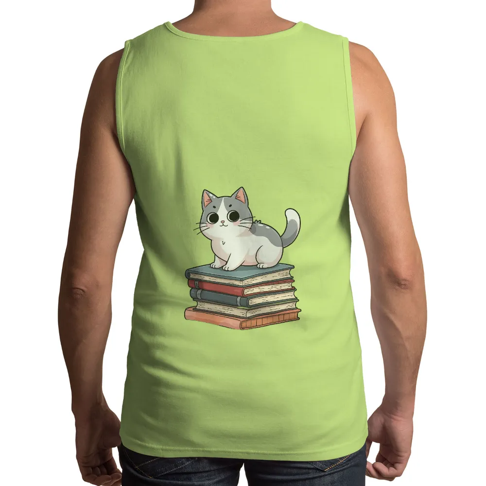 TShirt Design: Curious Cat on Books - Learning and Wisdom|cute valentines shirts women