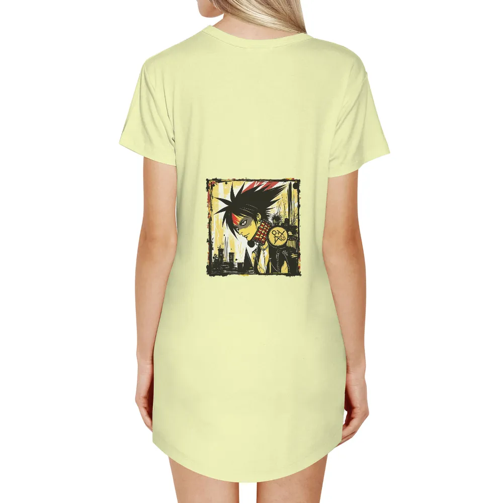 T-Shirts Design: Noodle's Cyberpunk Rebellion|pokemon badge shirt