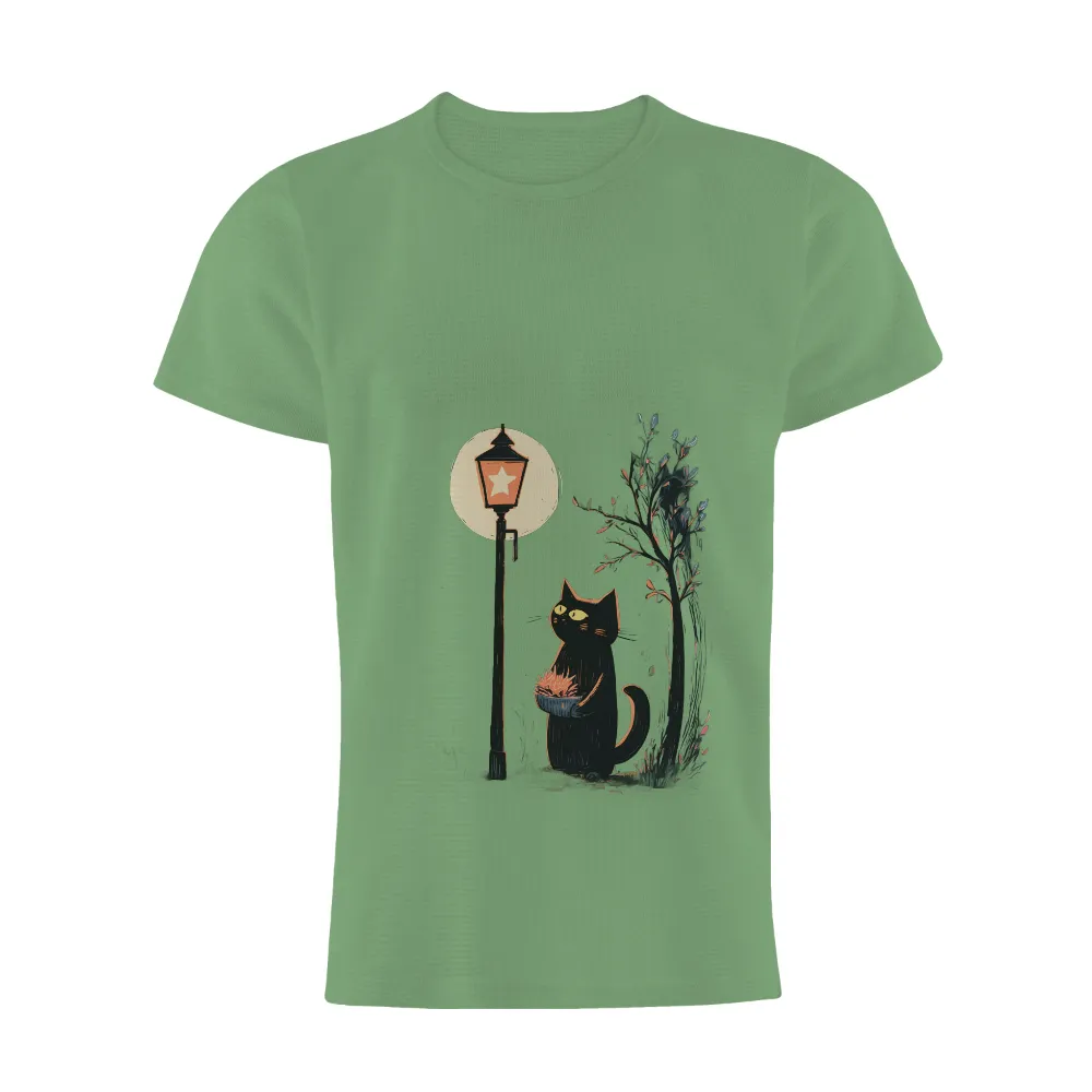 Custom Tee Shirts: Luna the Black Cat Bringing Light and Comfort|uv protection long sleeve crew neck