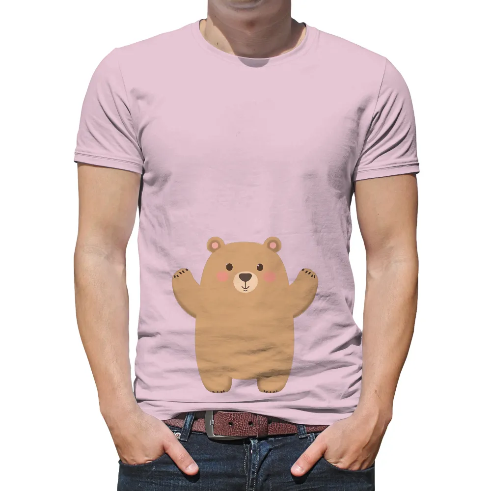 Tee Shirts Printed: Friendly Bear Hug - Artistic Comfort Design|ethan bear