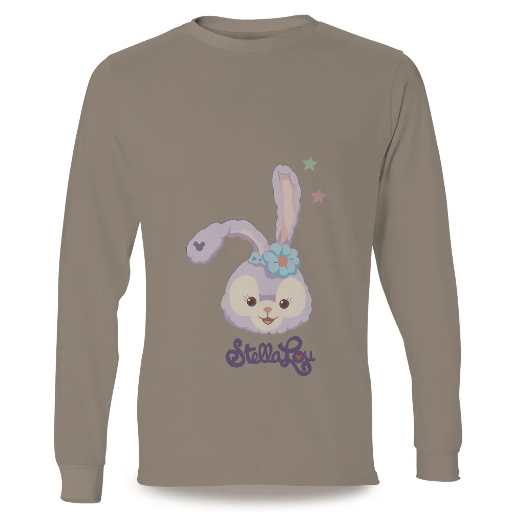 T-Shirt Printing: Stella the Whimsical Bunny - Joyful Adventures Under the Stars|cute valentine womens t shirts