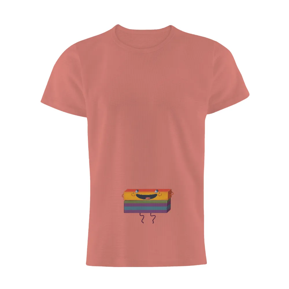 T-Shirts Custom: Rainbow Block - Cheerful Layers of Joy|men's art cotton colorful printed loose casual shirts