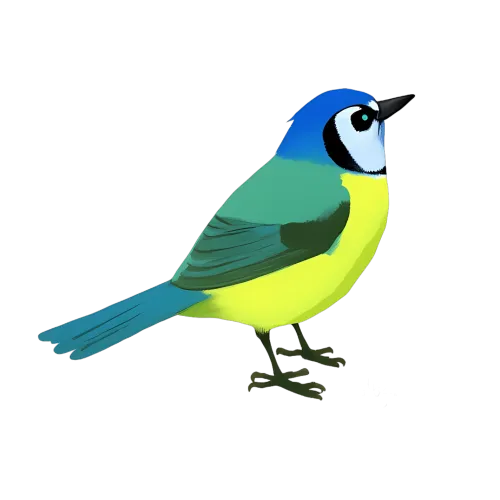 TShirt Design: Blue Tit - Vibrant Nature