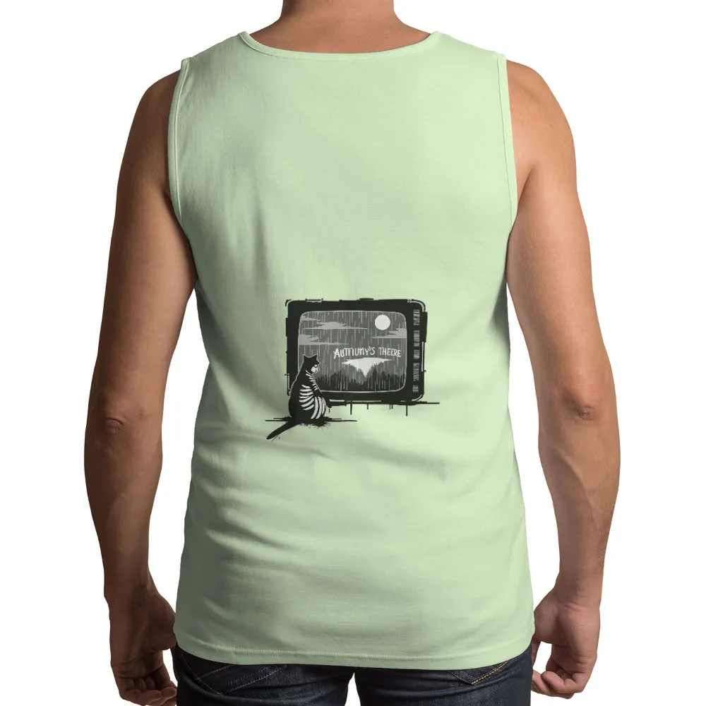 Custom Tee Shirts: Skeletal Cat Watching Vintage TV - Autiumy's There|nostalgia t shirts online