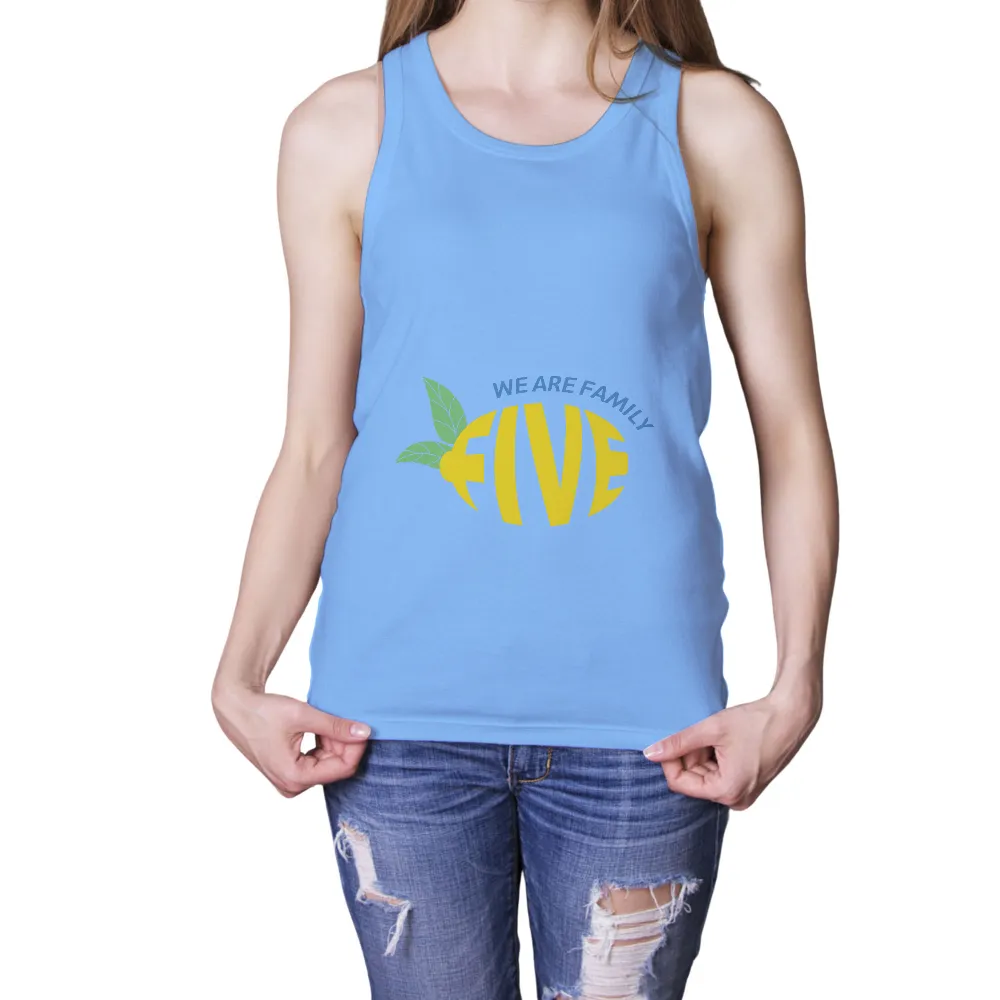 Customized Tee Shirts: We Are Family Five - Vibrant Lemon Design|life is good diversified portfolio beer