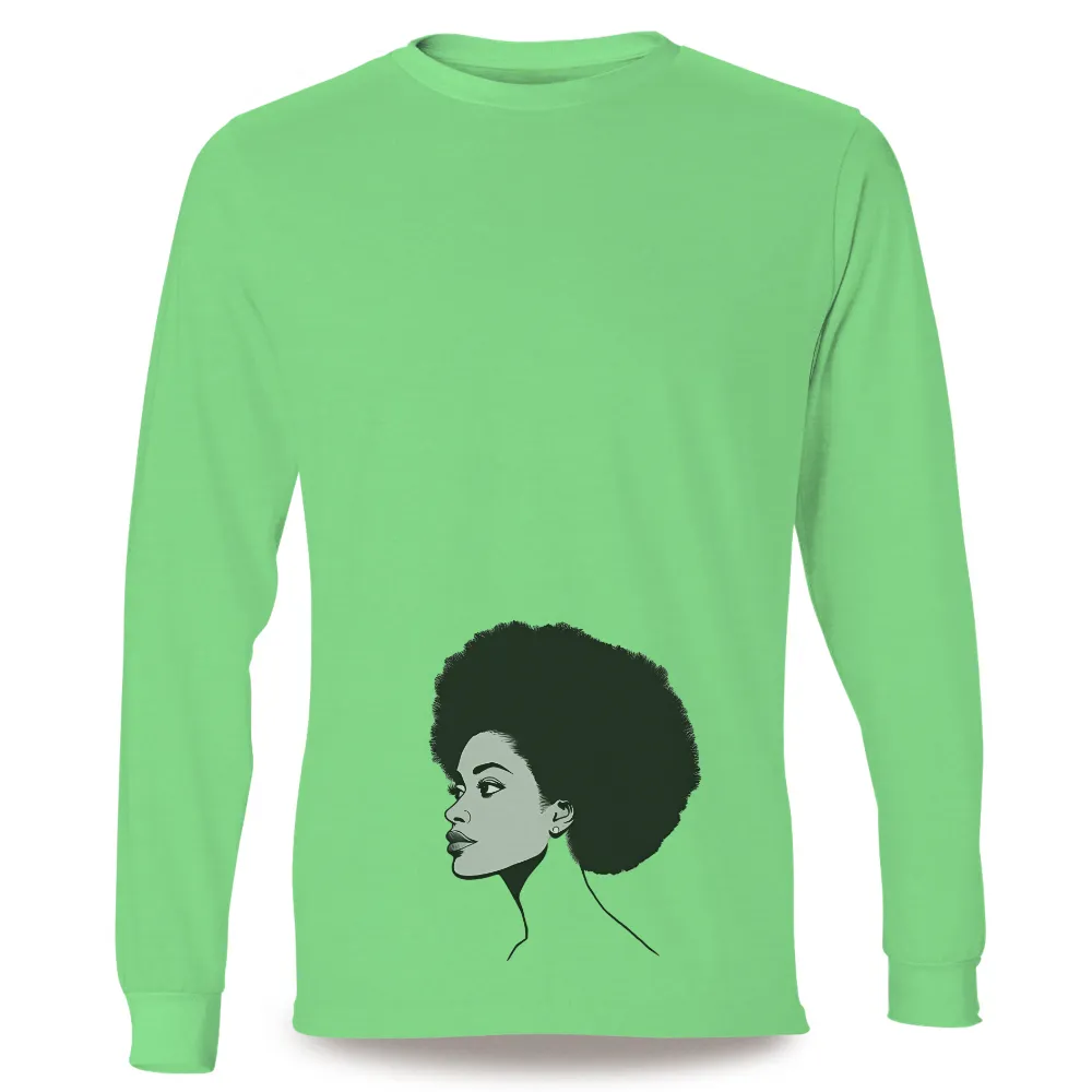 T-Shirts Design: Aria - Minimalist Afro Profile|t shirt roblox black and white