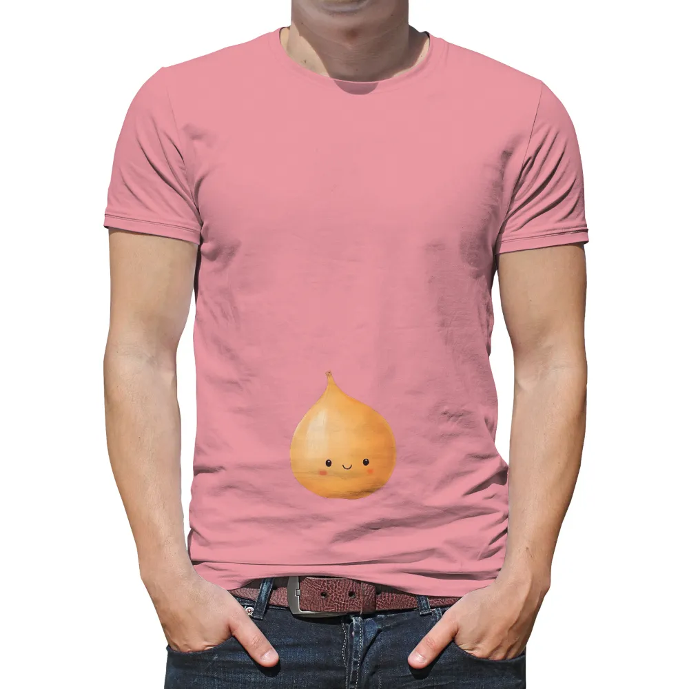 T-Shirt Printing: Whimsical Onion Smile - Funny & Minimalist Design|cute fiesta shirts