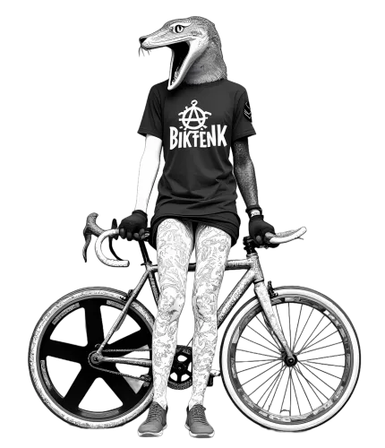 Shirts Graphic Tees - Velociraptor Cyclist: Freedom and Adventure on Wheels