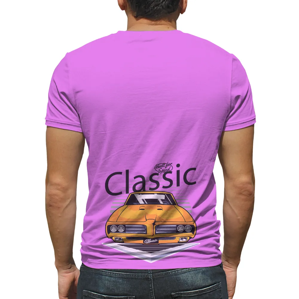 Customized Tee Shirts: Classic Muscle Car Design|short sleeve vintage slub knit tunic t shirt for women