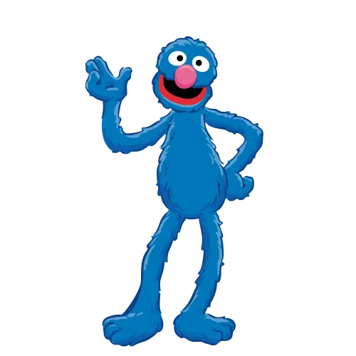 TShirt Printing: Grover from Sesame Street - Cheerful Blue Monster