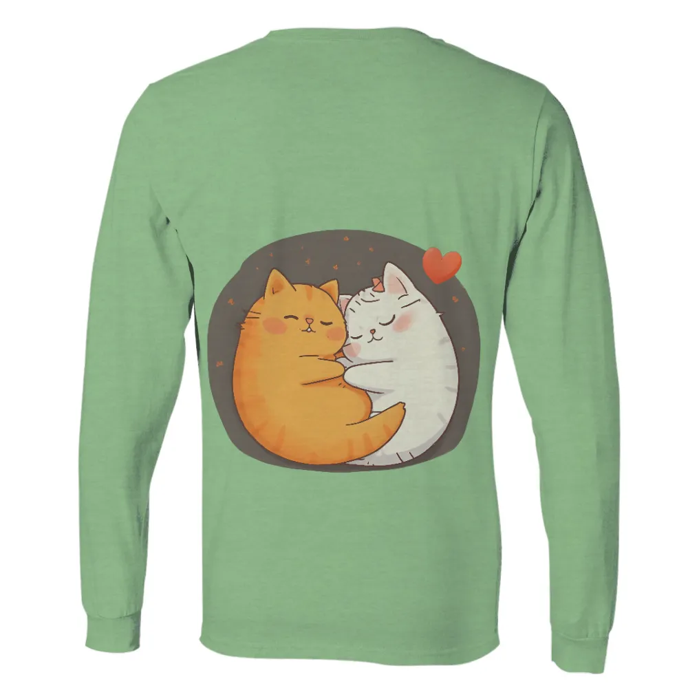 TShirt Design: Cats Embracing Love and Companionship|Orange cat