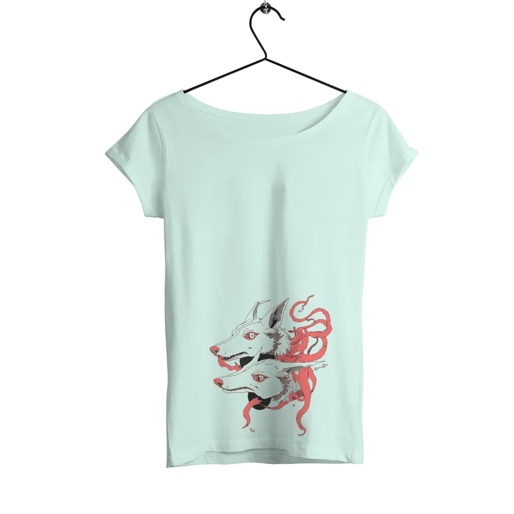 Shirts Graphic Tees: Cerberus Mythology Art| red and black colors