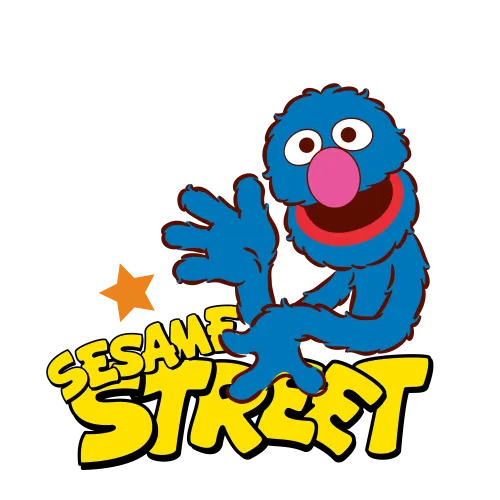 Customized Tee Shirts: Grover's Joyful Wave from Sesame Street