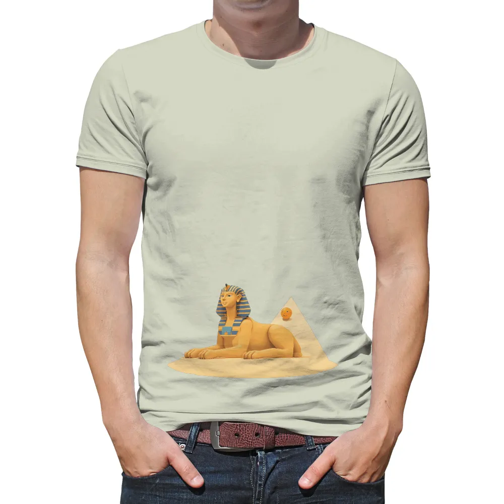 Custom Tee Shirts: Sphinx and Pyramid - Ancient Egyptian Mysticism|casual vintage sun moon t shirt