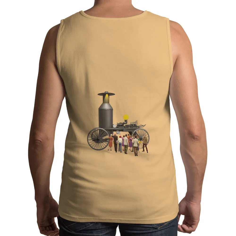 Tee Shirts Printed: Vintage Futuristic Vehicle | Nostalgia & Discovery| group of people