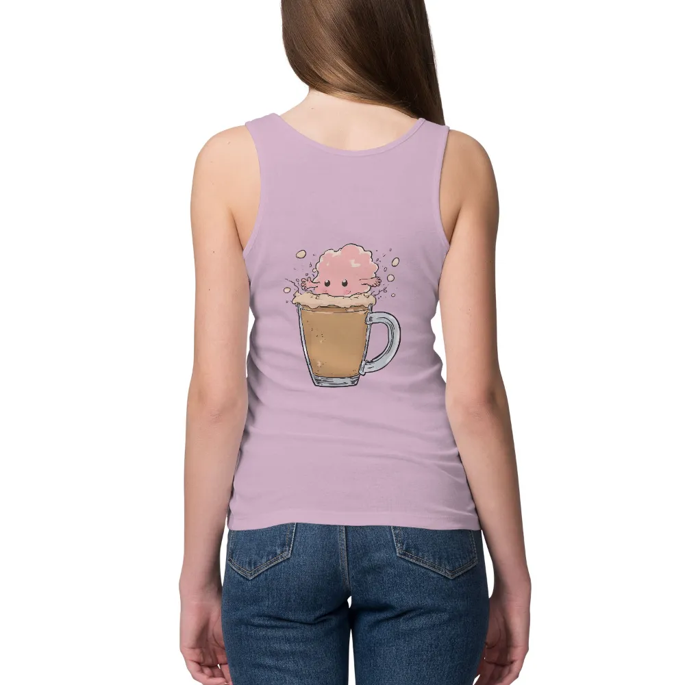 T-Shirts Pattern: Adorable Mocha Creature Enjoying Latte|cute family easter shirts