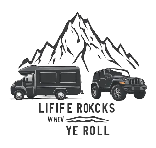 T-Shirts Custom: Life Rocks When We Roll - Adventure & Travel