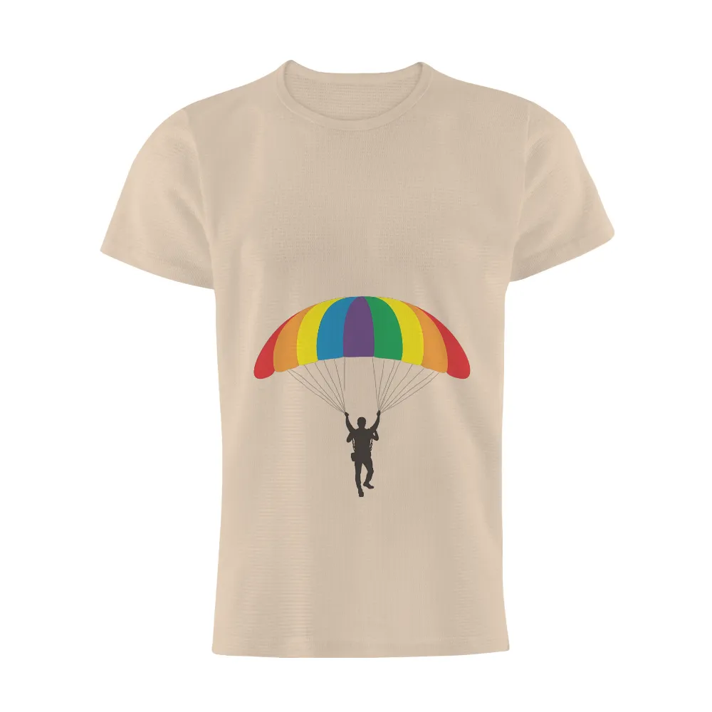 Pride Graphic Apparel: Rainbow Parachute Designs for LGBTQ+ Celebration|happy rainbow t shirt