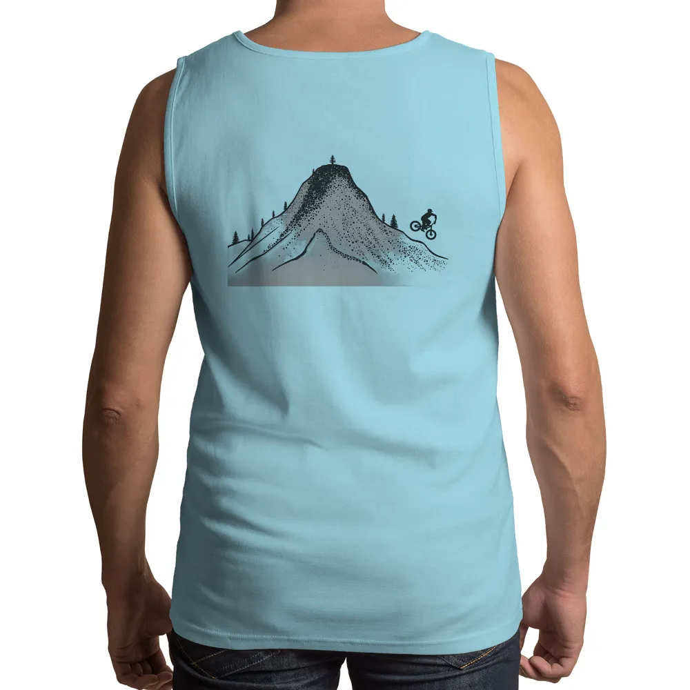 TShirt Printing: Lone Cyclist Adventure | Starry Mountain Night| Starry night pattern on a mountain