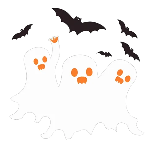 Graphic Tees: Friendly Ghosts & Bats - Whimsical Halloween Design