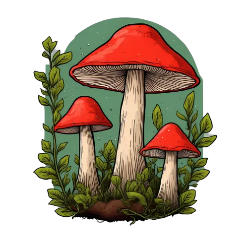 Graphic Tees: Enchanted Forest Mushrooms - Artistic Nature Design