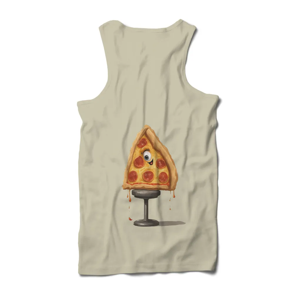 Graphic Tees: Whimsical Pizza Slice Brings Joy and Humor|cartoon character with blue shirt