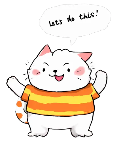 Custom T-Shirt Printing: Cheerful Cat in Striped Shirt