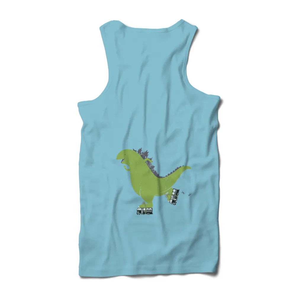 T-Shirts Pattern: Whimsical Godzilla Stomps Through the City|cartoon characters with black shirt