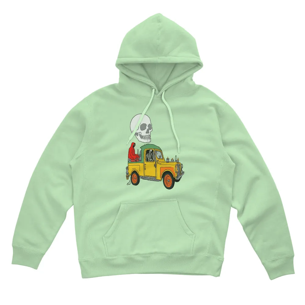 T-Shirts Pattern: Vintage Truck with Skeleton Driver and Red Cloaked Passenger|adventure time star wars shirt