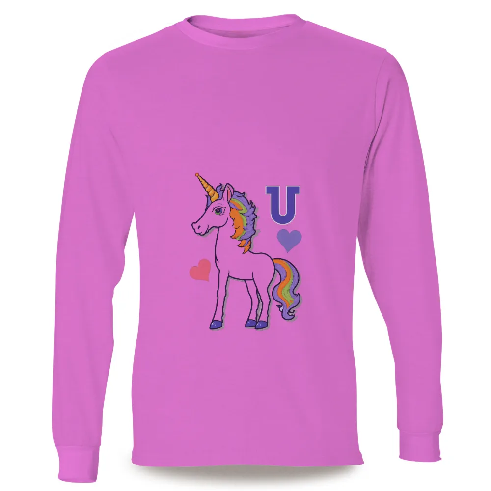 T-Shirts Design: Ulysses the Unicorn - Magical Guardian of Dreams|peace love valentine shirt