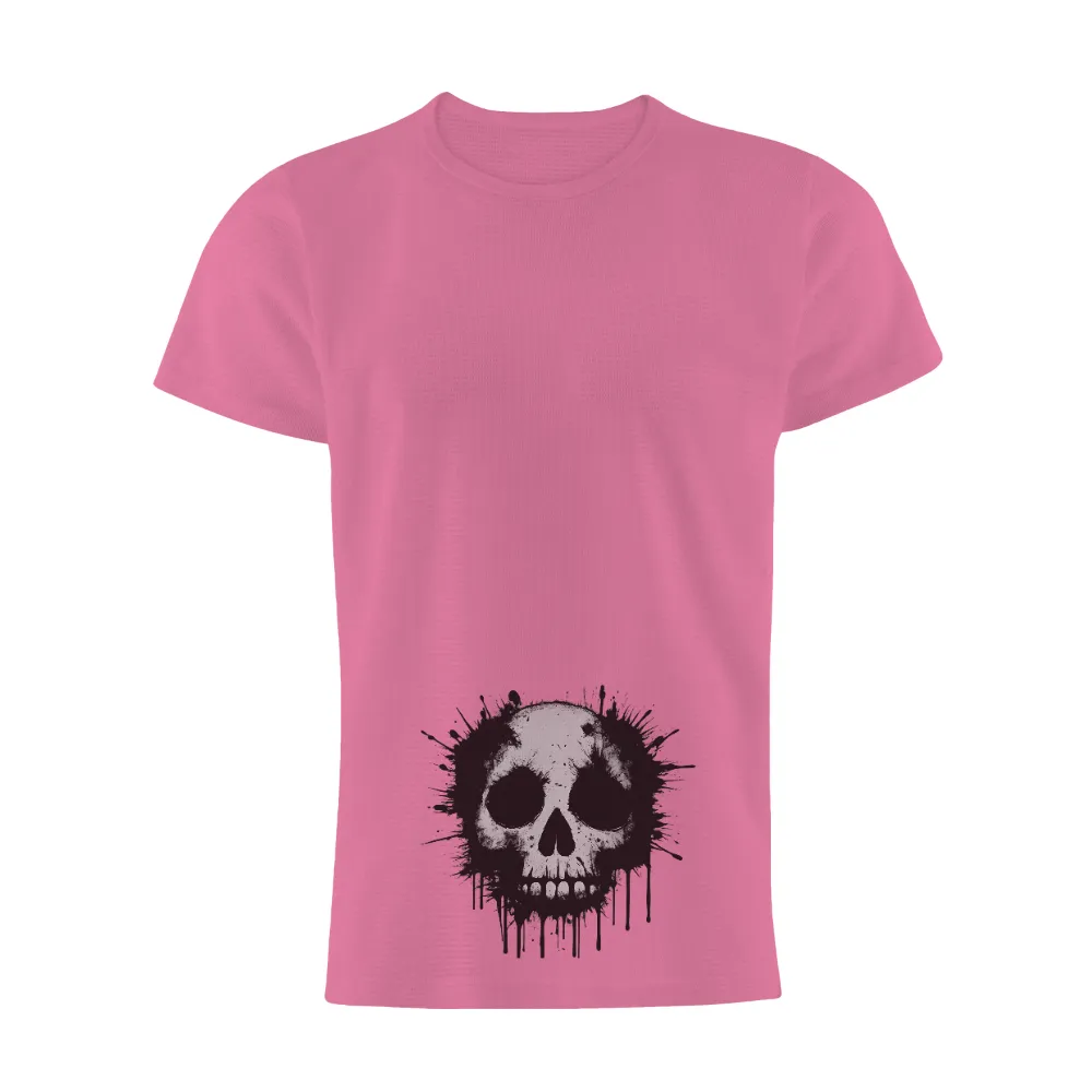 Tee Shirts Printed: Grunge Skull Art|black and white shirt price