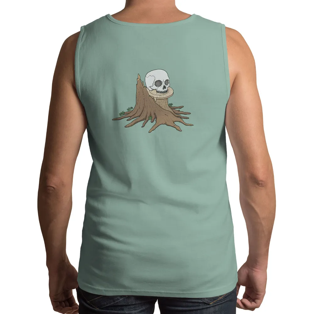 Shirts Graphic Tees: Skull on Tree Stump - Artistic Design|pokemon forest shirt