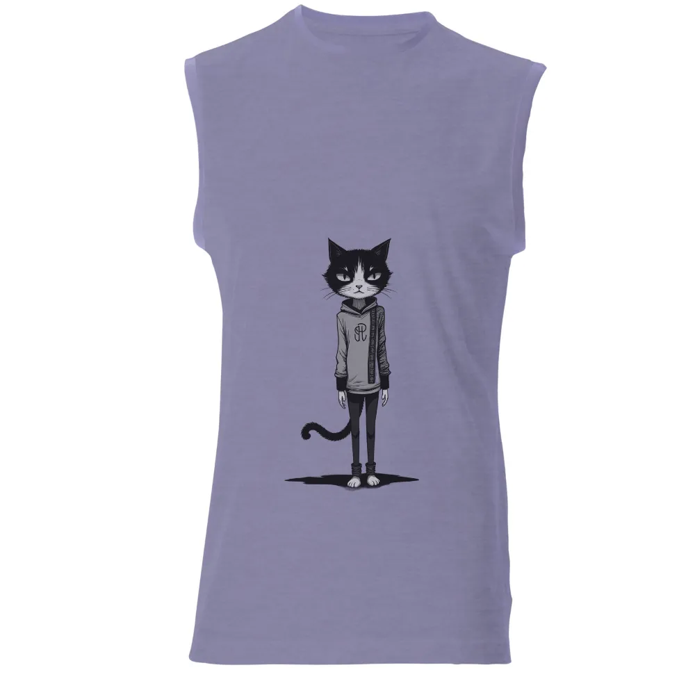 Tee Shirts Printed: Urban Cat in Contemporary Streetwear| Modern urban cat