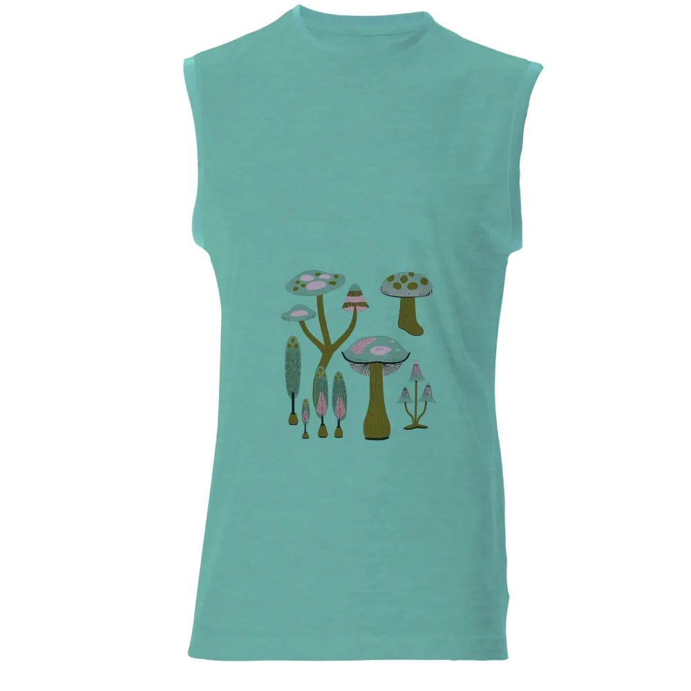 Customized Tee Shirts: Enchanted Forest Mushrooms| Nature-inspired mushroom design