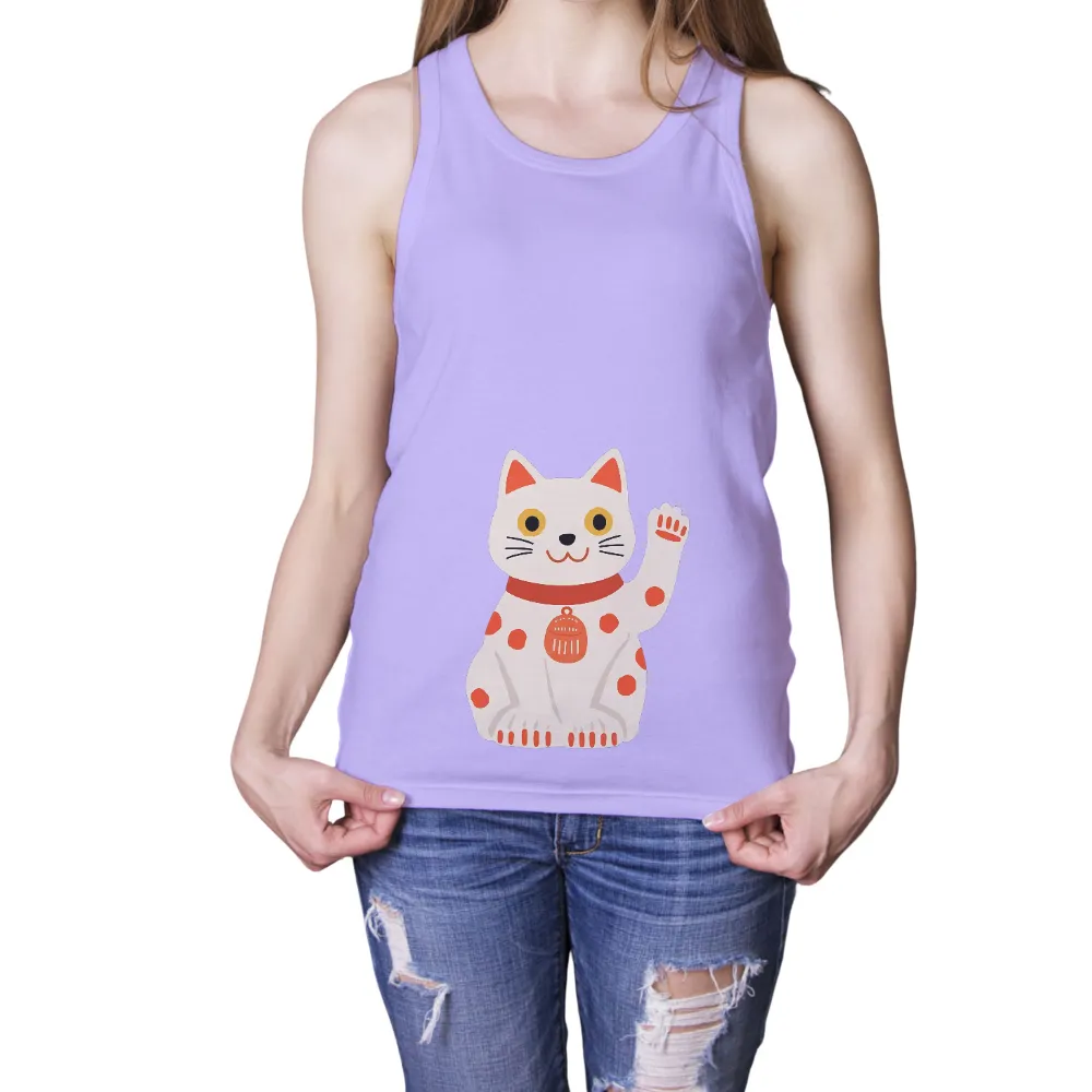 Tee Shirts Printed: Maneki Neko - Symbol of Good Fortune|cute roblox t shirt pink