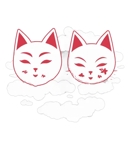 TShirt Printing: Serene Cats in the Clouds - Artistic Design