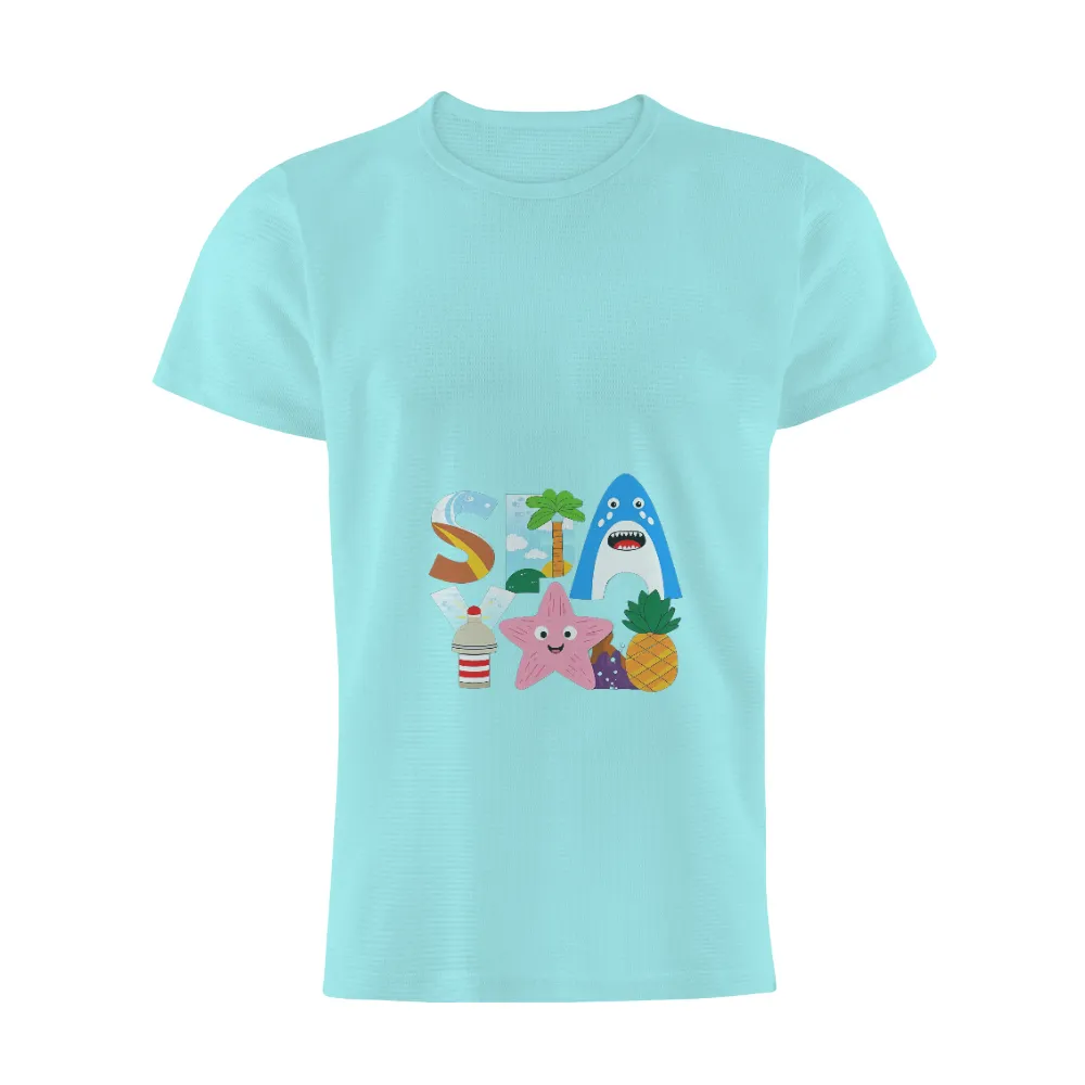 Customized Tee Shirts: Explore the Whimsical Sea Theme|Wave with lighthouse