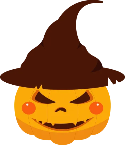 Graphic Tees: Spooky Pumpkin with Witch Hat - Halloween Fun