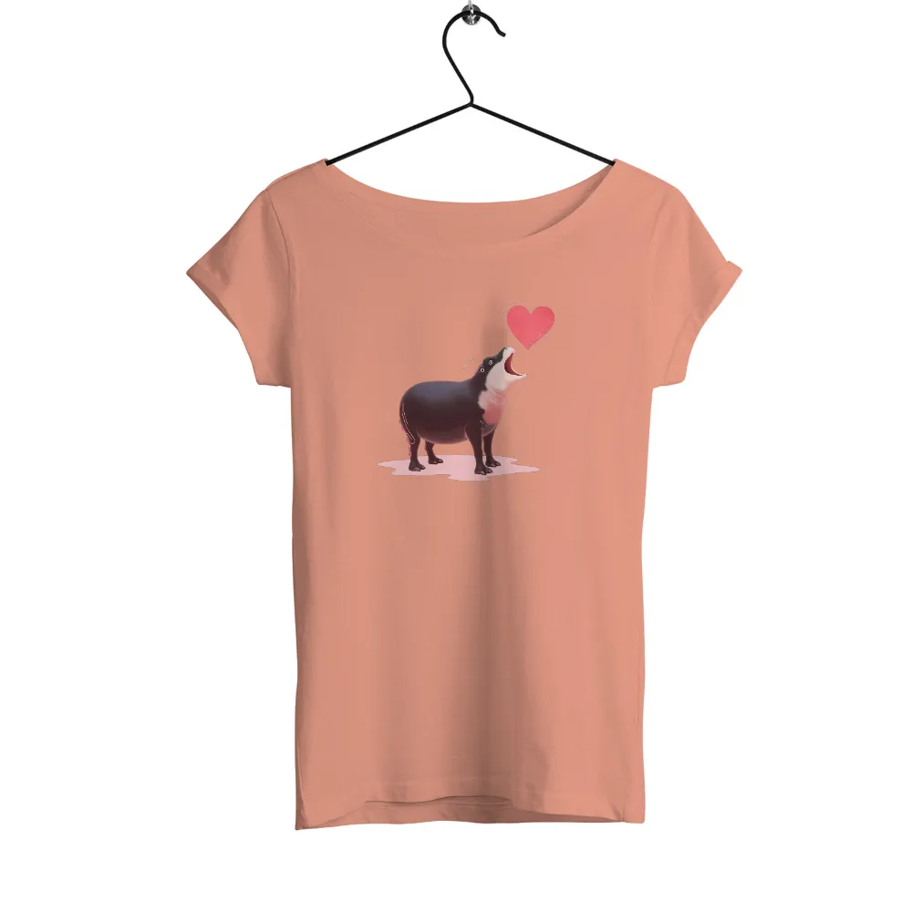 Tee Shirts Printed: Hippo Love Heart - Express Your Joy|skull shirt animal crossing