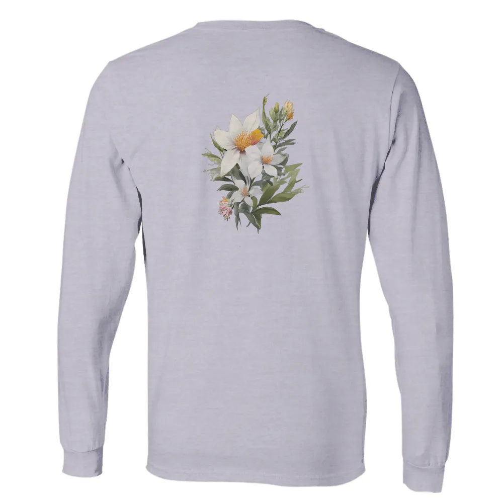 TShirt Design: Serene Lilies - Nature's Harmony|female army asu white long sleeve shirt