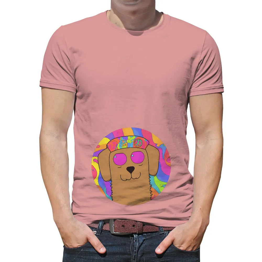 T-Shirts Custom: Max the Hippie Dog - Spread Love and Peace|earth day t shirt vintage