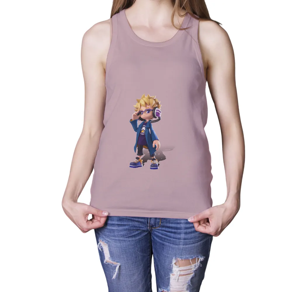 Tee Shirts Printed: Gaming and Music Fusion|cartoon character with star on shirt