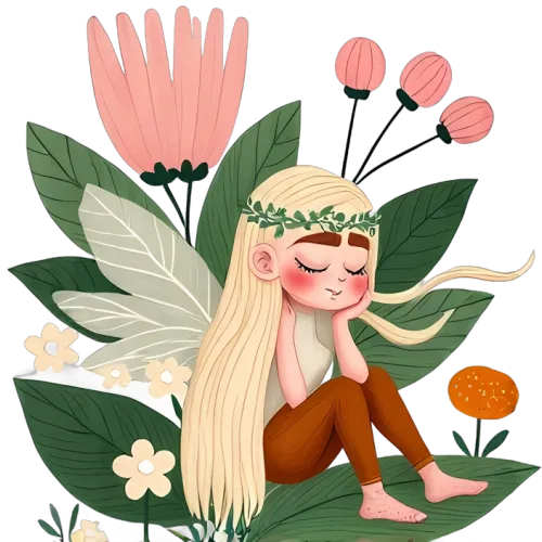 TShirt Design: Elara the Fairy in a Serene Garden